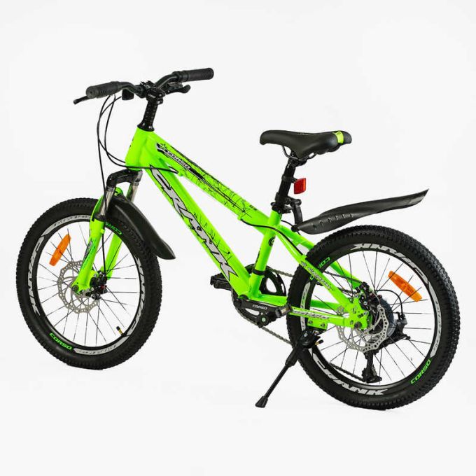 Дитячий спортивний велосипед 20’’ Corso «CRANK» CR-20711 (1) сталева рама, обладнання LTWOO-A2, 7 швидкостей, зібран на 75