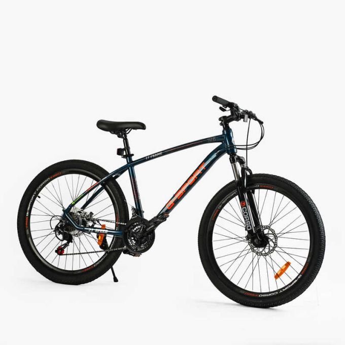 Велосипед Спортивний Corso «G-SPORT» 26" дюймів G-26168 (1) рама алюмінієва 17``, обладнання Shimano 21 швидкість, зібраний на 75