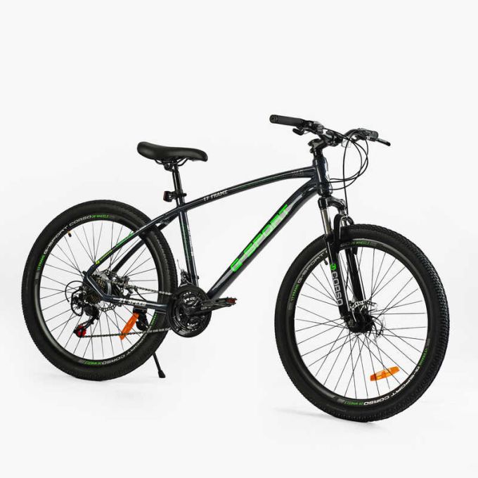 Велосипед Спортивний Corso «G-SPORT» 26" дюймів G-26235 (1) рама алюмінієва 17``, обладнання Shimano 21 швидкість, зібраний на 75