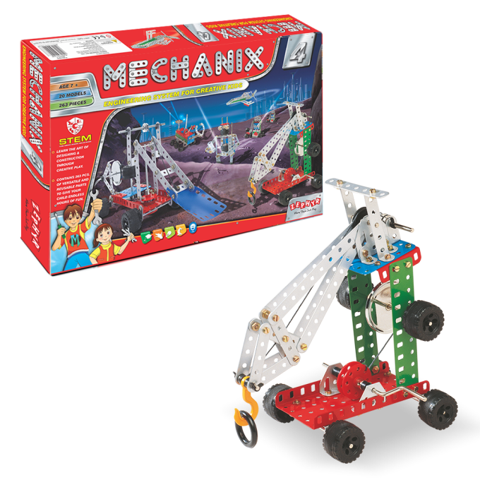 Металевий конструктор, розвиваючий "MECHANIX" №4 (263 елм./20 моделей)