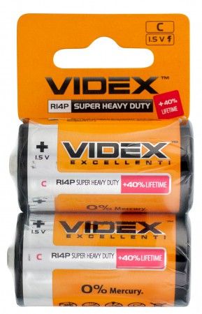 Батарейка Videx R14P/C 2pcs SHRINK