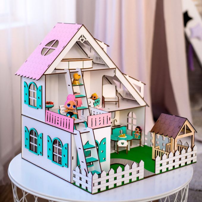 Ляльковий будиночок NestWood Кантрі Хаус для ляльок ЛОЛ + меблі 9 од (kdl010)