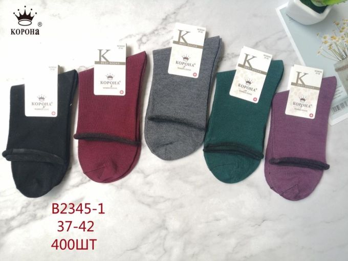 Шкарпетки Жіночі №2345 (уп 10 шт) хлопок середні Корона