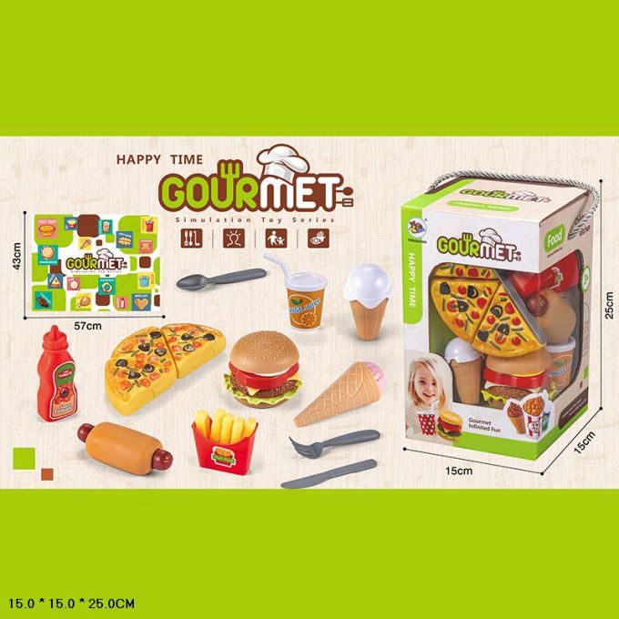 Продукти набір арт. 3602-2 (48шт/2)   фаст фуд, аксес короб. 15*15*25