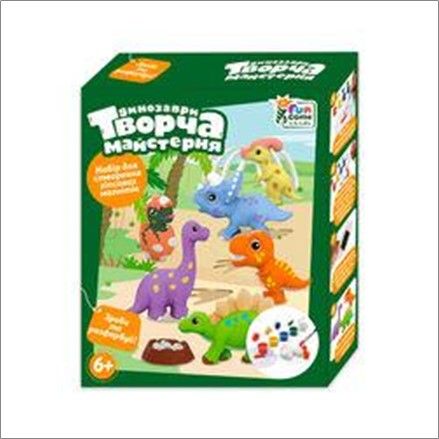 гр Творча майстерня 42965  "4FUN Game Club", "Динозаври", фарби, форми, гіпс,  в коробці