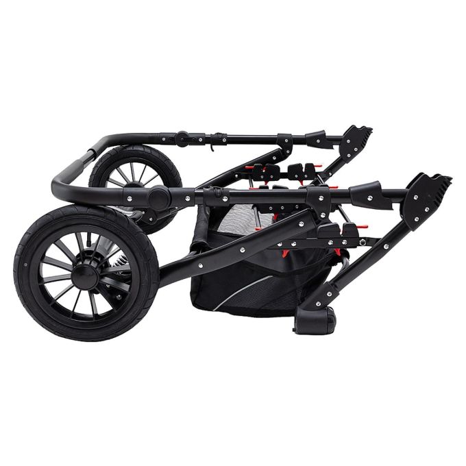 Коляска 2 в 1 для двійні Bair Sorento DUO BS-04 графіт / чорний