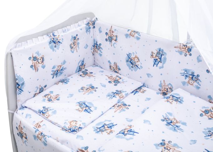 Дитяча постіль Babyroom Gold RG-08 білий (ведмедики на літаку)