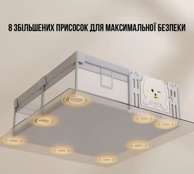 Дитячий манеж Terrio Dragon M 120х180 см Сірий з пластиковими дверима, двома ручками і 60 різнокольоровими м'ячами