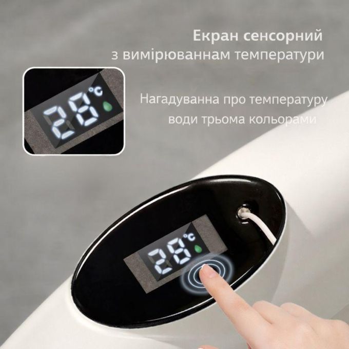 Ванночка складна для дітей Terrio з подушкою та термометром Блакитно-біла
