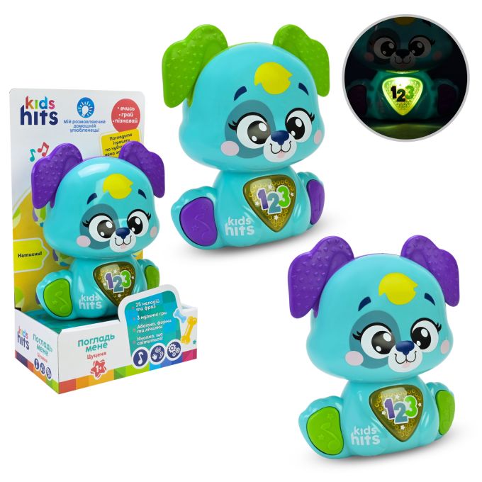 Муз розв.Чарівні звірята Kids Hits арт. KH19/002 (24шт)"Цуценя"звук, світло, 2 кольори, короб. 13*8*23см