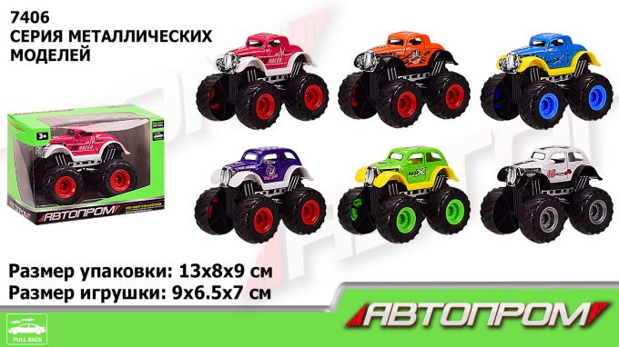 Машина мет. АВТОПРОМ арт. 7406 , 1: 50,6 квітів, короб. 13*8*9 см