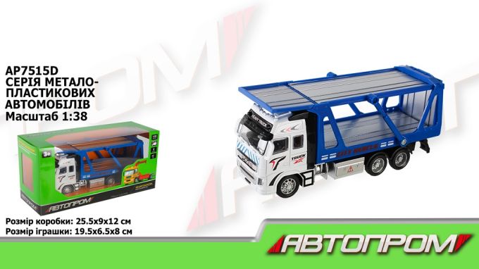 Машина мет. АВТОПРОМ арт. AP7515D (48шт/2) 1:38,автовоз,батар.,світ.,звук,короб.25,5*12*9см