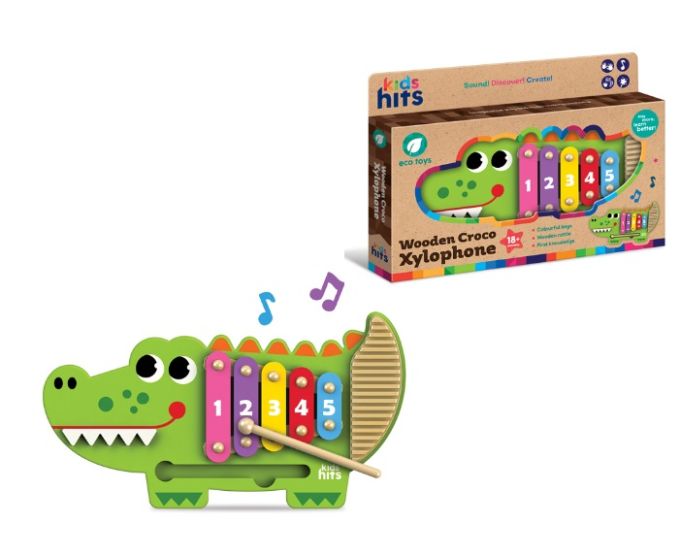 Дерев'яна іграшка Kids hits арт. KH20/018 (14шт) крокодил дерев. ксилофон кор. 32,7*22,6*3,4 см