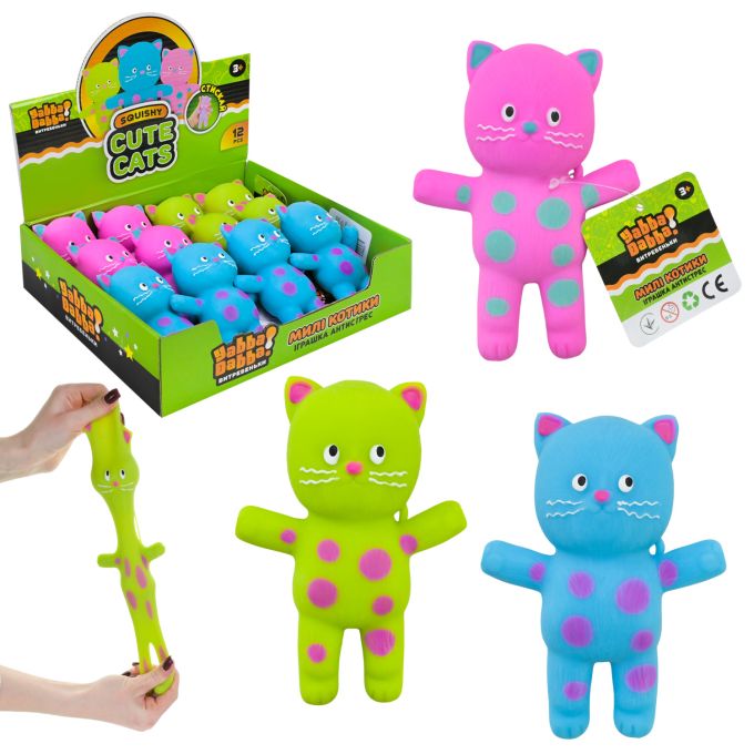 Антистрес YabbaDabba арт. YD2625 (48шт) коти з піском 14см 12шт дисплей бокс 26*23*7см