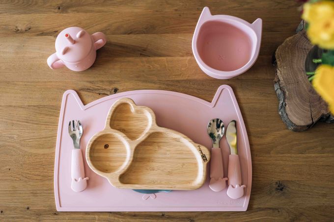 Силіконовий килимок для годування дитини FreeOn Kitty, pink