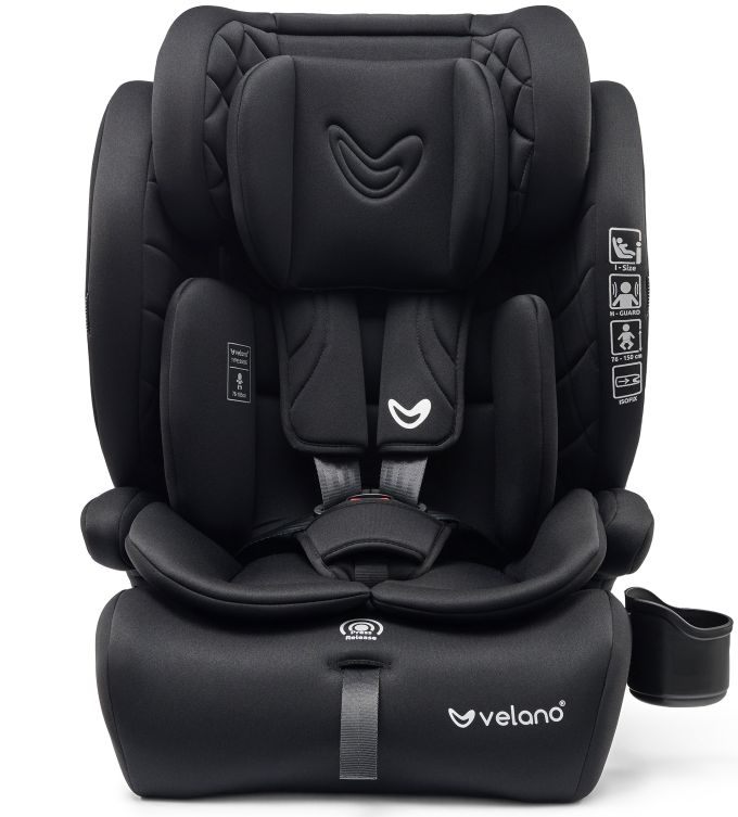 Автокрісло VELANO Flexo i-Size 76–150 см, ISOFIX + Top Tether/ремінь, black